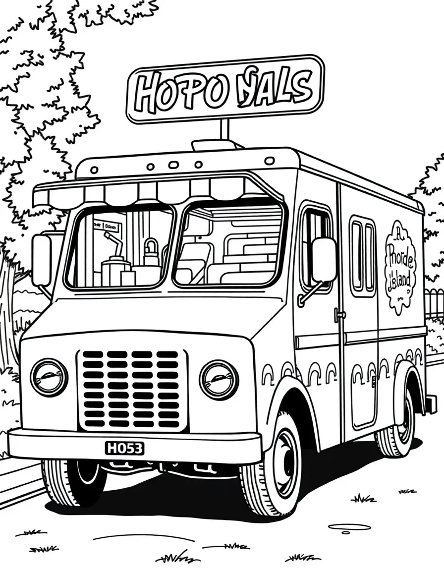 (Rhode Island) A food truck serving hot dogs and lemonade