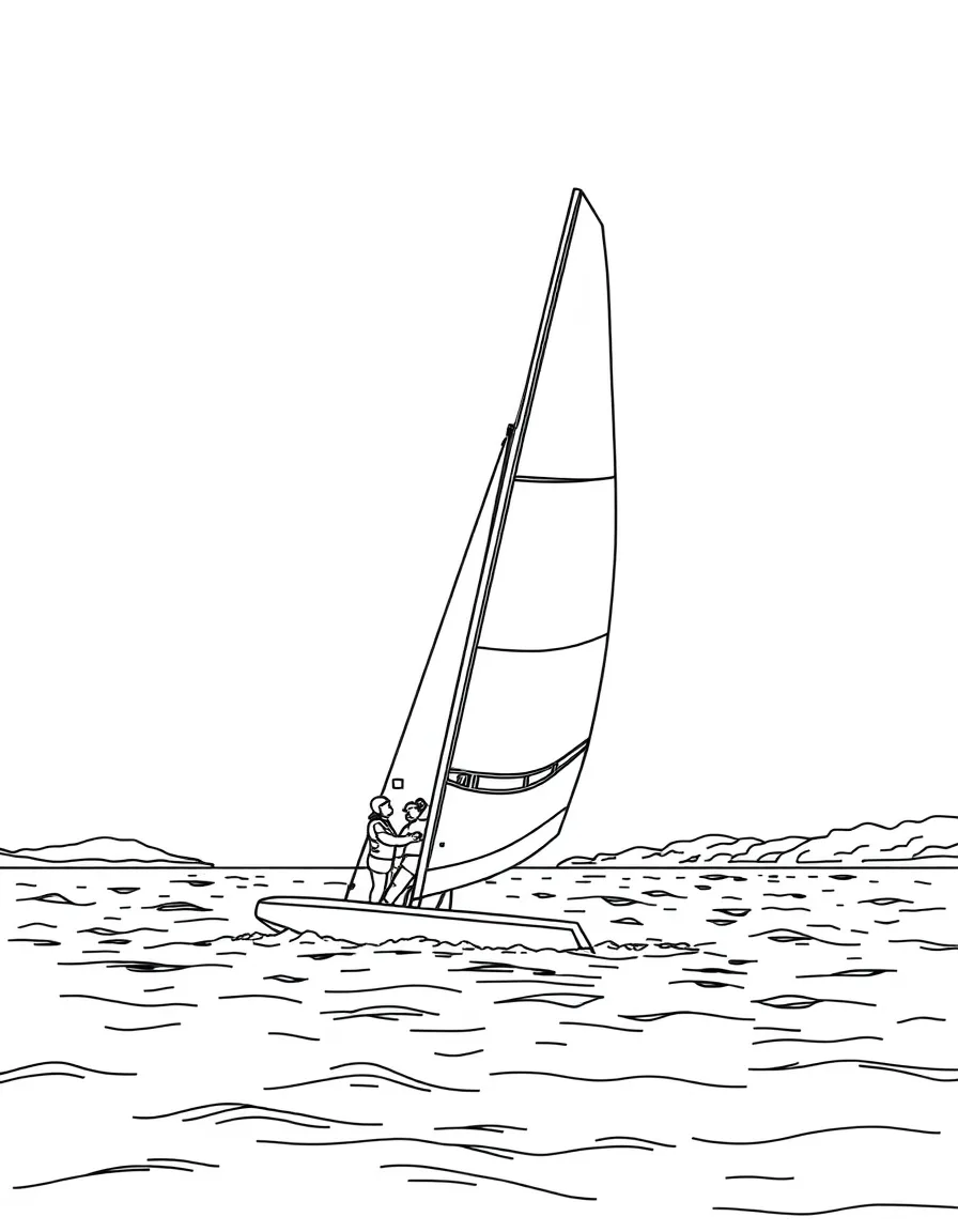 (Rhode Island) A windsurfer on Narragansett Bay