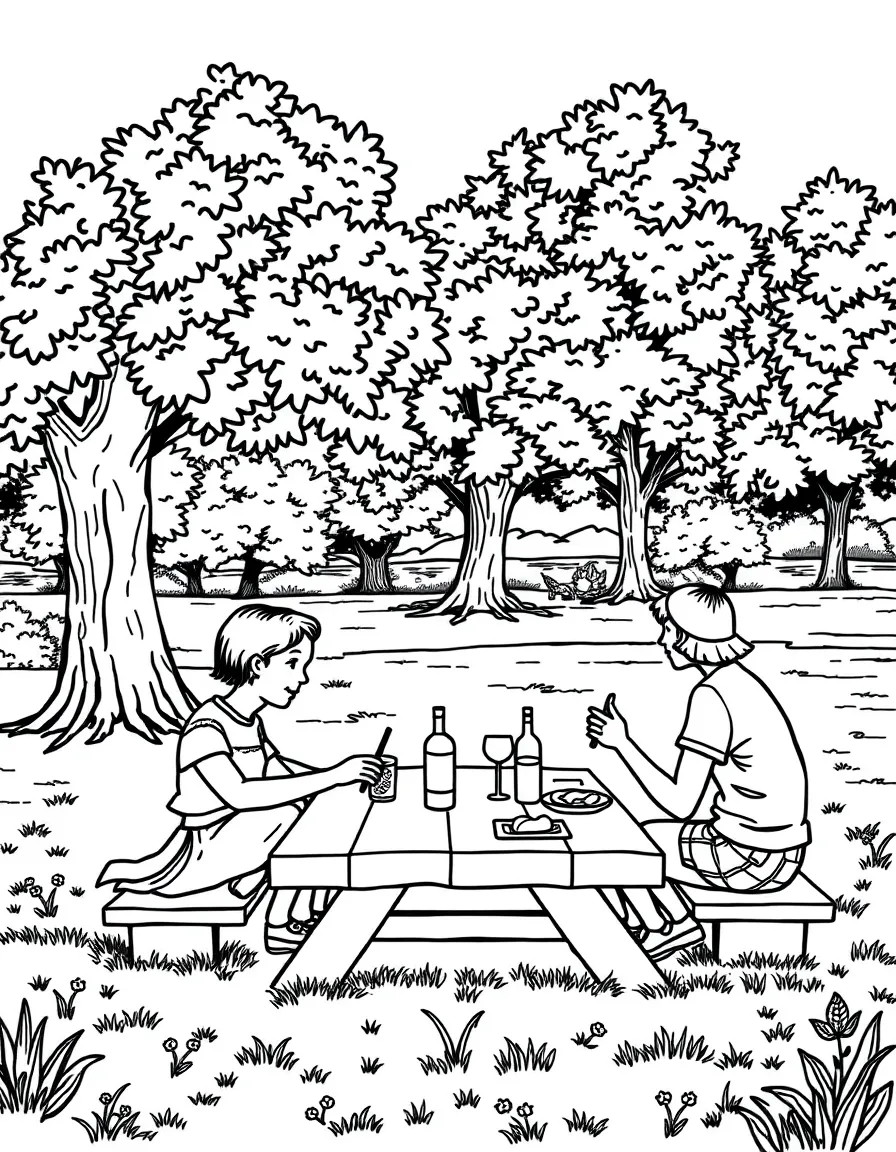 (Rhode Island) A family having a picnic at Roger Williams Park