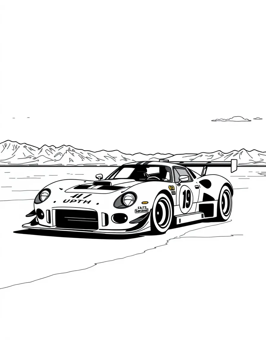 (Utah) Salt flats with a racing car
