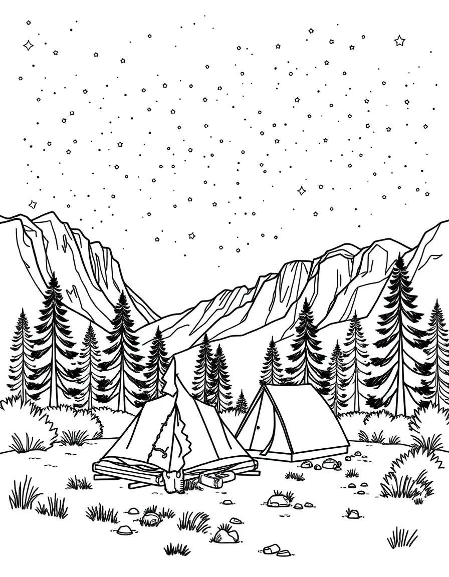 (Utah) A campsite under Utah stars