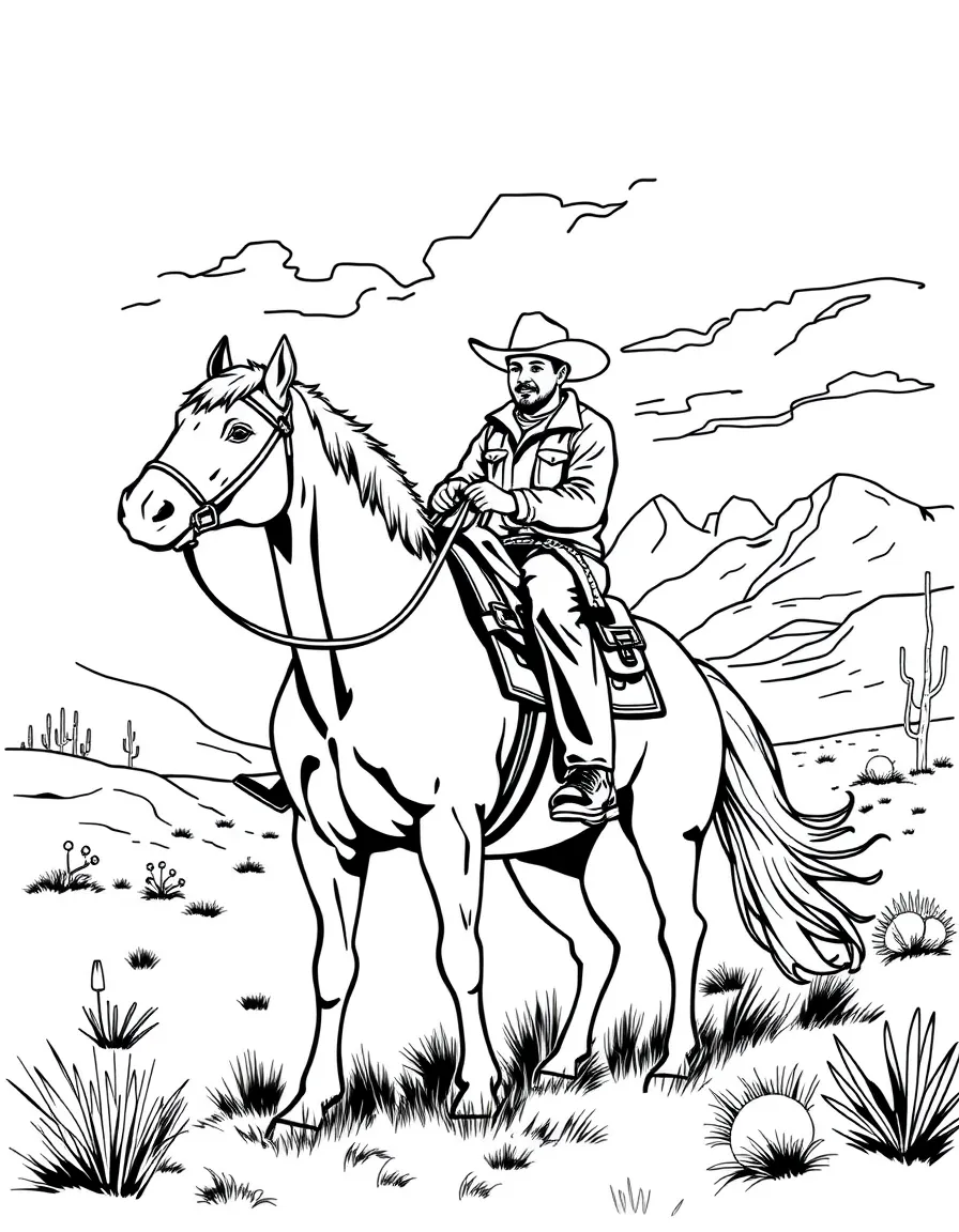 (Utah) A cowboy riding a horse