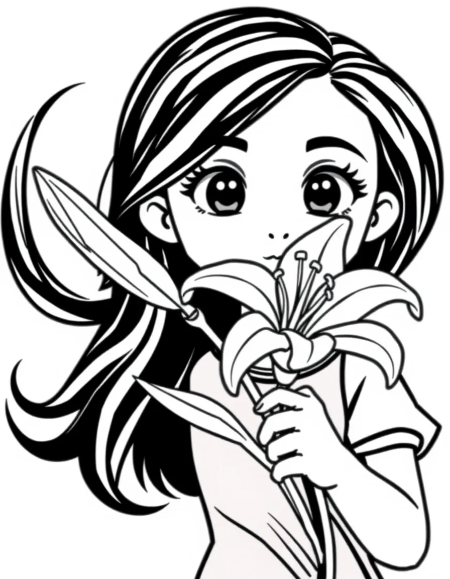 (Utah) A girl holding a Sego Lily