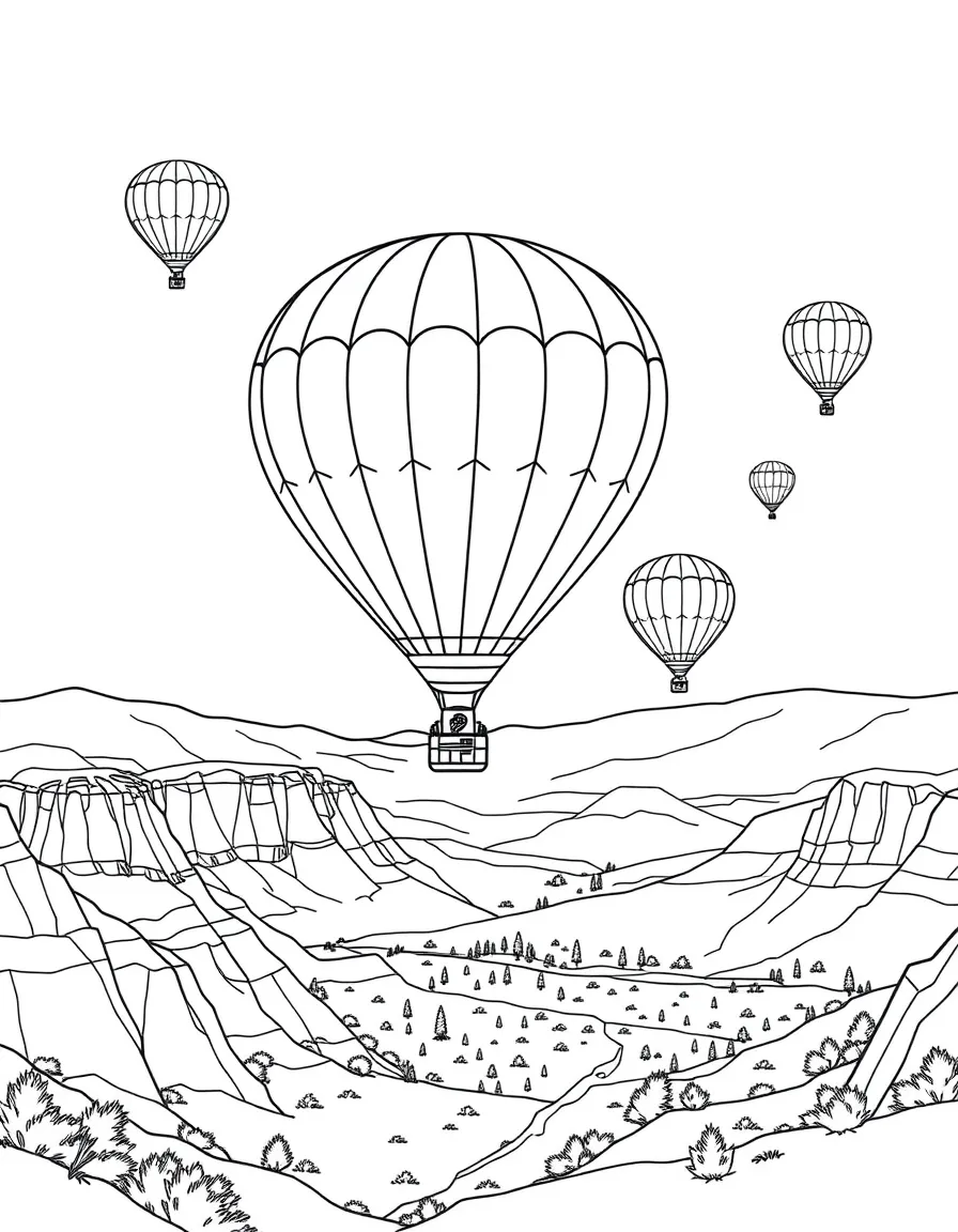 (Utah) Hot air balloons over a Utah valley