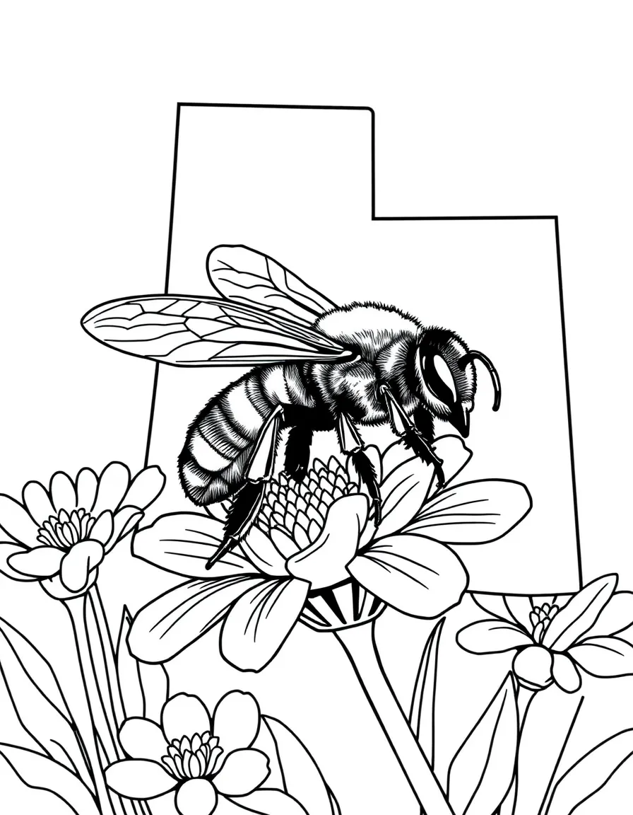(Utah) Utah's state insect – honeybee on a flower