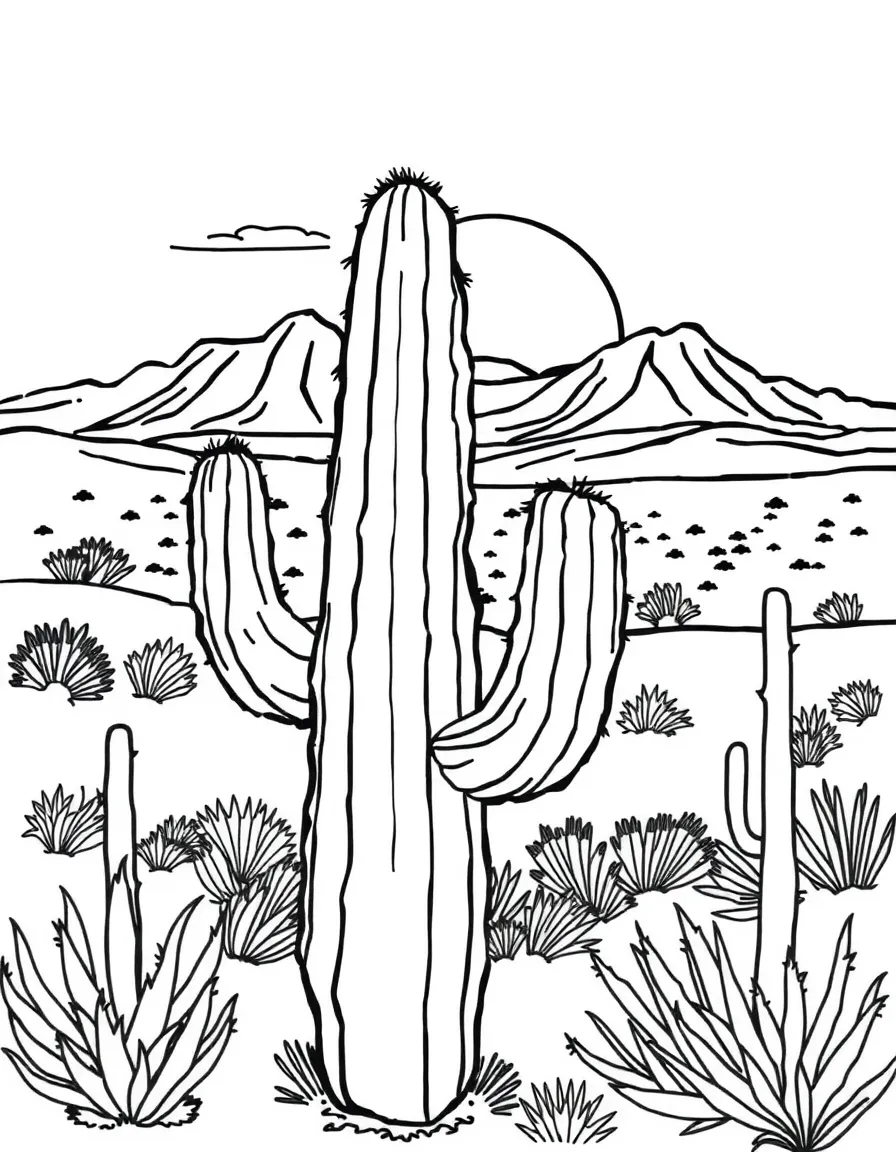 (Utah) A desert cactus with a sunset
