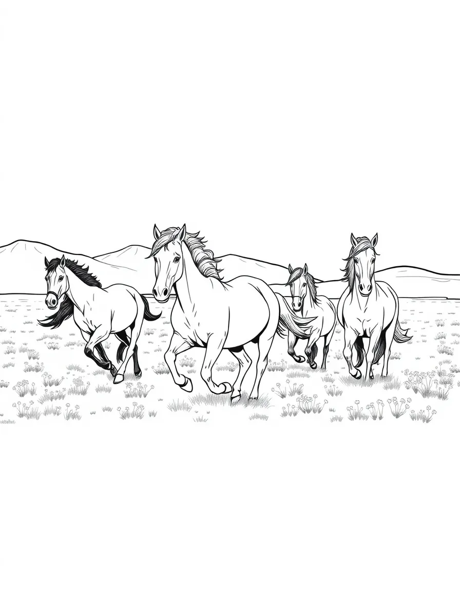 (Utah) Horses running in an open field