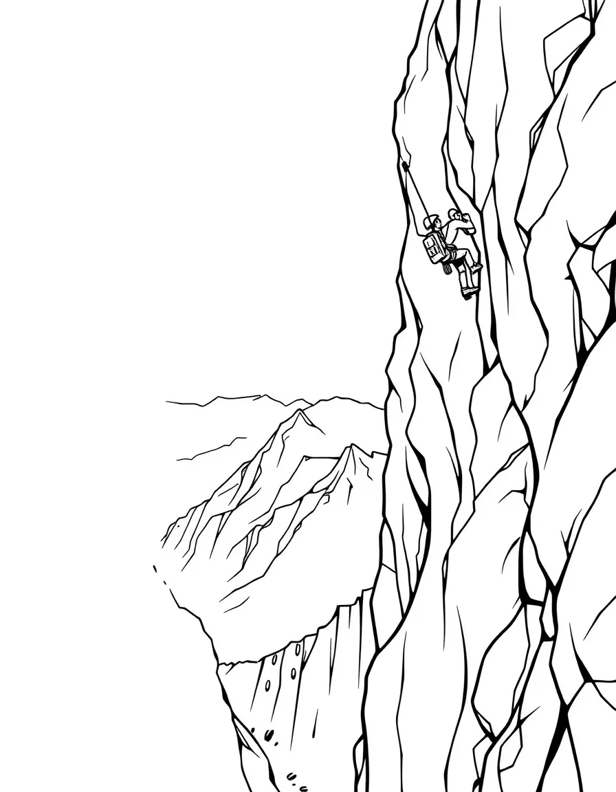 (Utah) A rock climber on a steep cliff