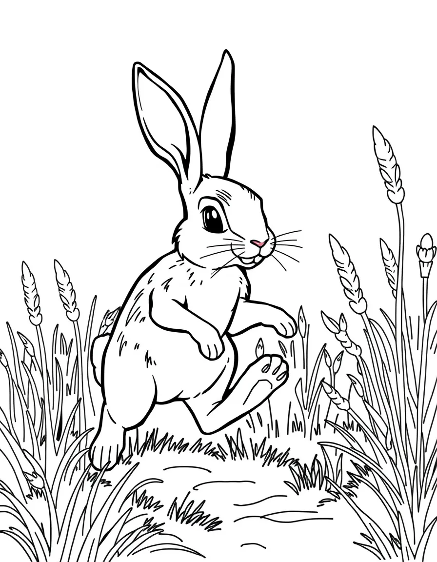 (Utah) A jackrabbit hopping through the brush