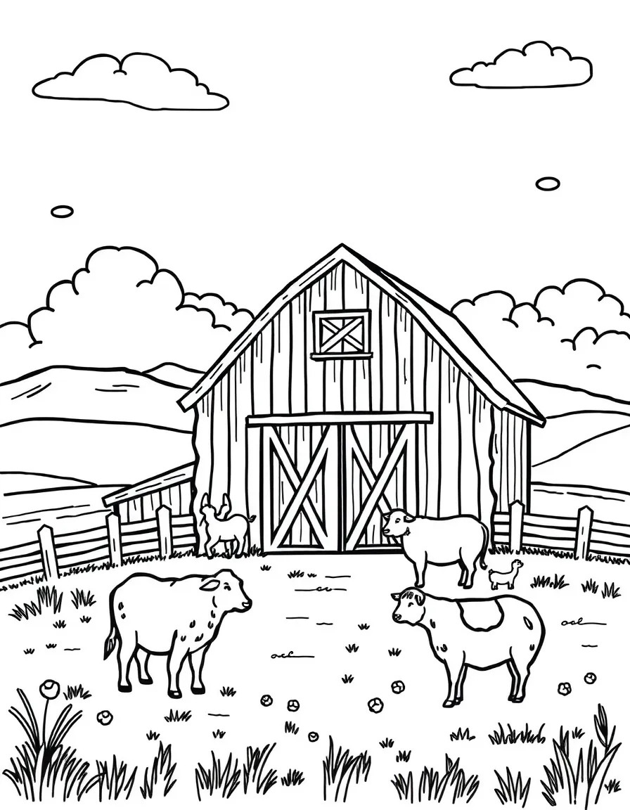 (Utah) A Utah farm with barn and animals