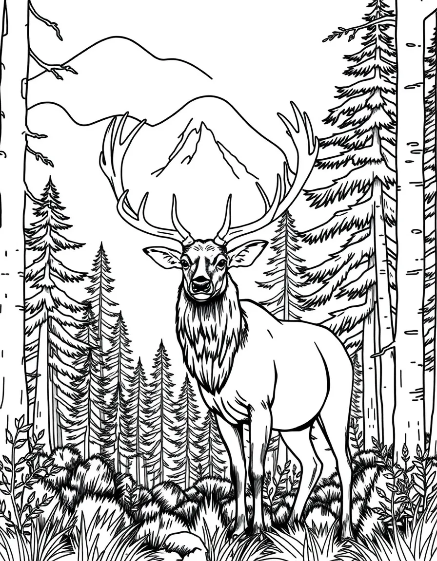 (Utah) An elk standing in a forest