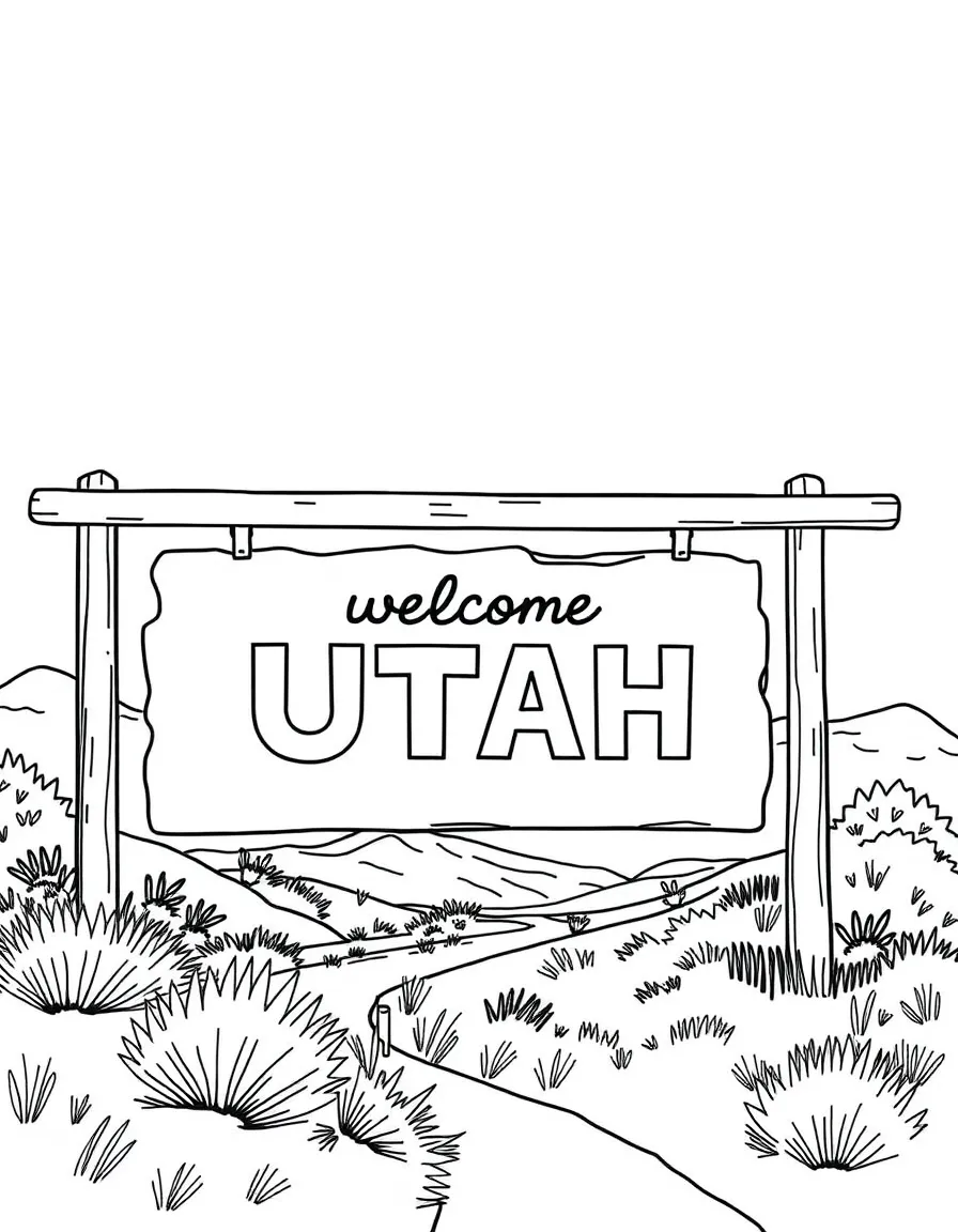 (Utah) A Utah state welcome sign