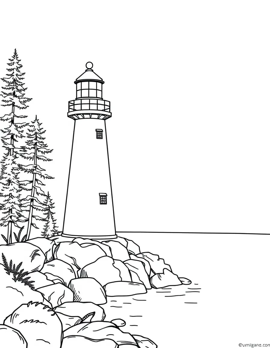 (Michigan) A lighthouse on Lake Michigan