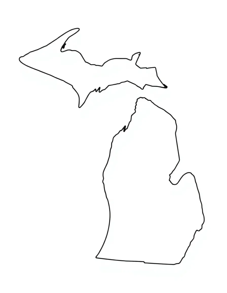 (Michigan) The shape of Michigan's Upper and Lower Peninsulas