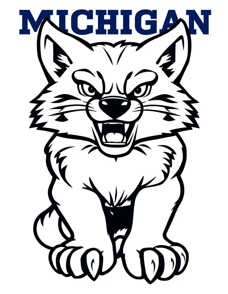 (Michigan) The University of Michigan mascot (Wolverine)