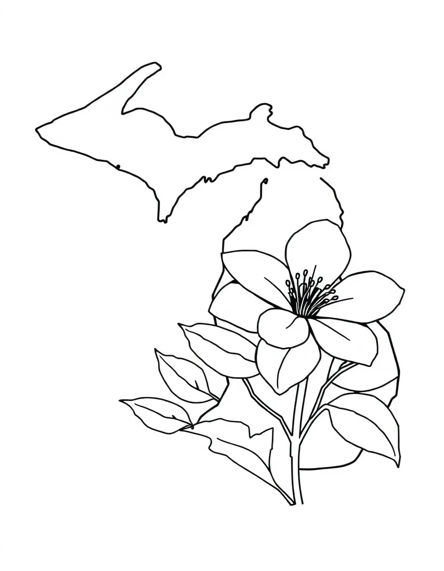 (Michigan) The state flower: Apple Blossom