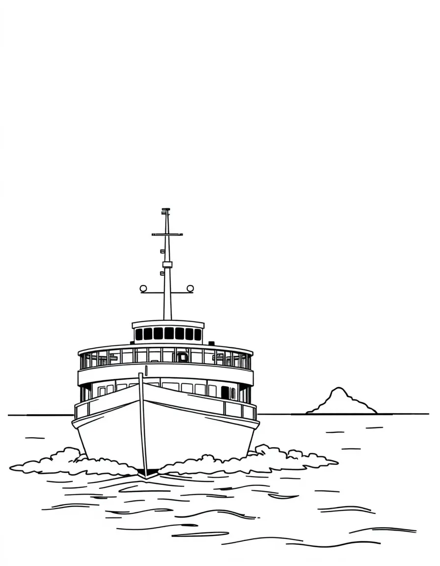 (Michigan) A ferry heading to Mackinac Island
