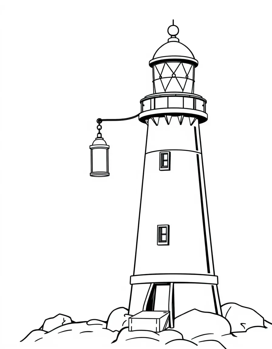 (Michigan) A lighthouse keeper with a lantern