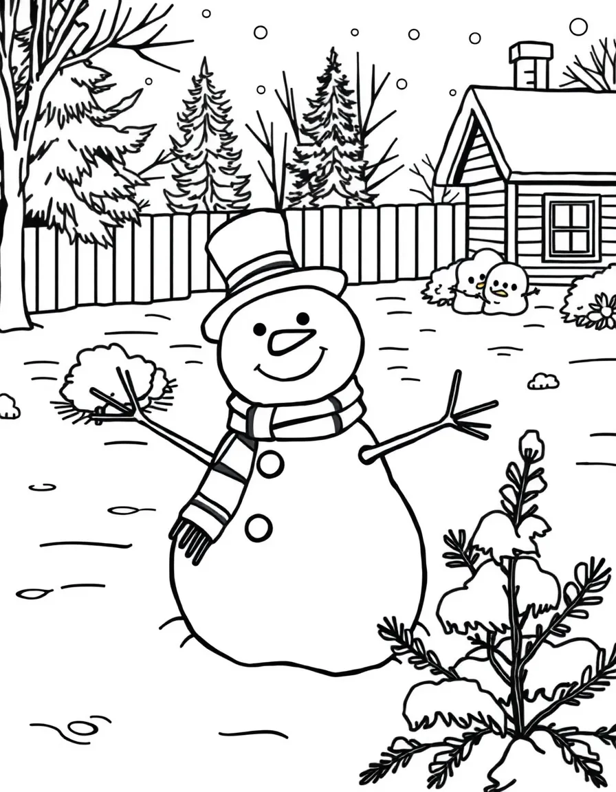 (Michigan) A snowman in a Michigan backyard