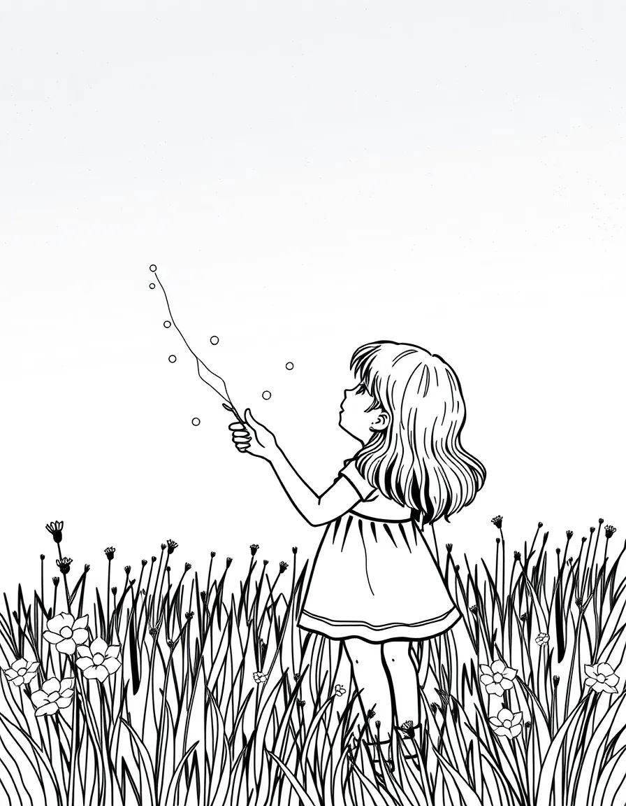 (Michigan) A girl catching fireflies in a Michigan summer