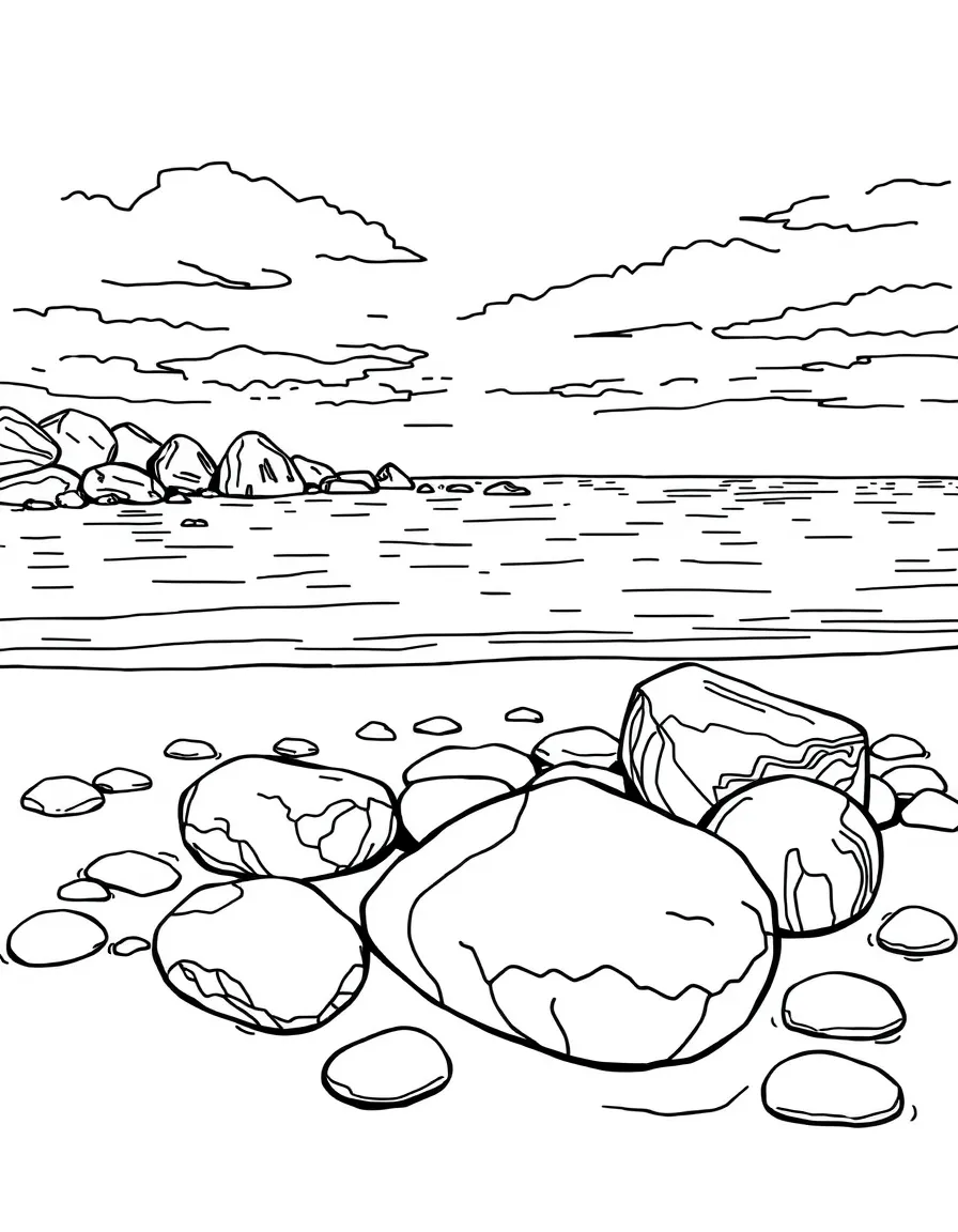 (Michigan) Petoskey stones on the beach