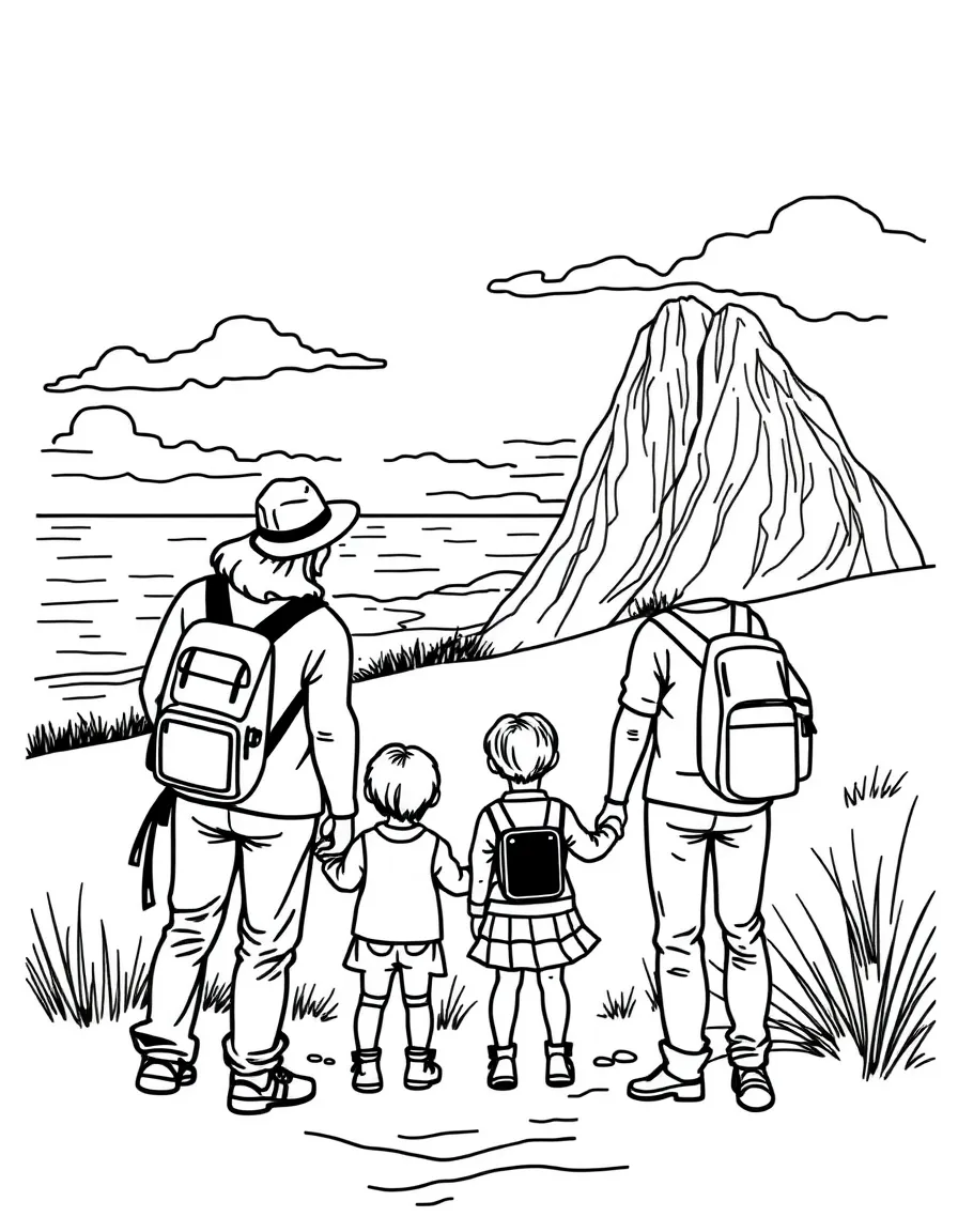 (Michigan) A family visiting Sleeping Bear Dunes