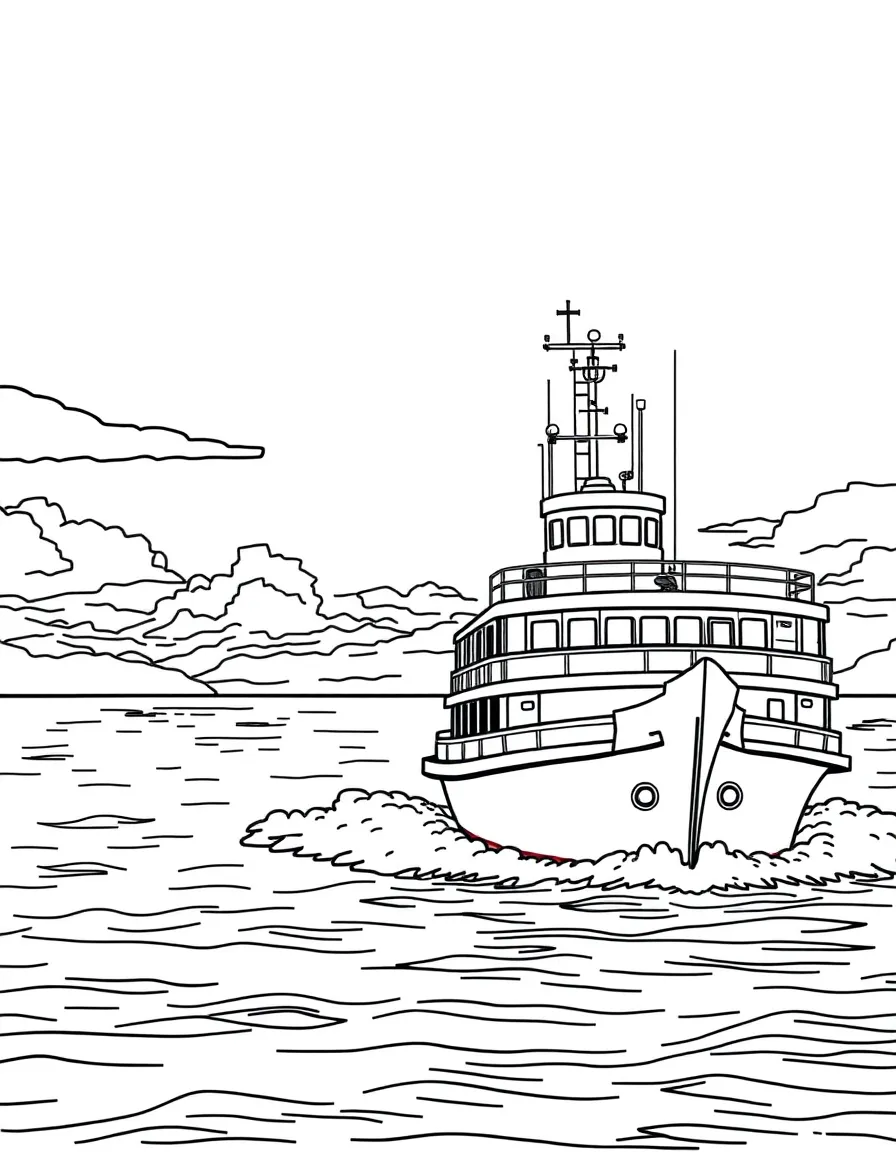 (Michigan) A ferry on Lake Superior