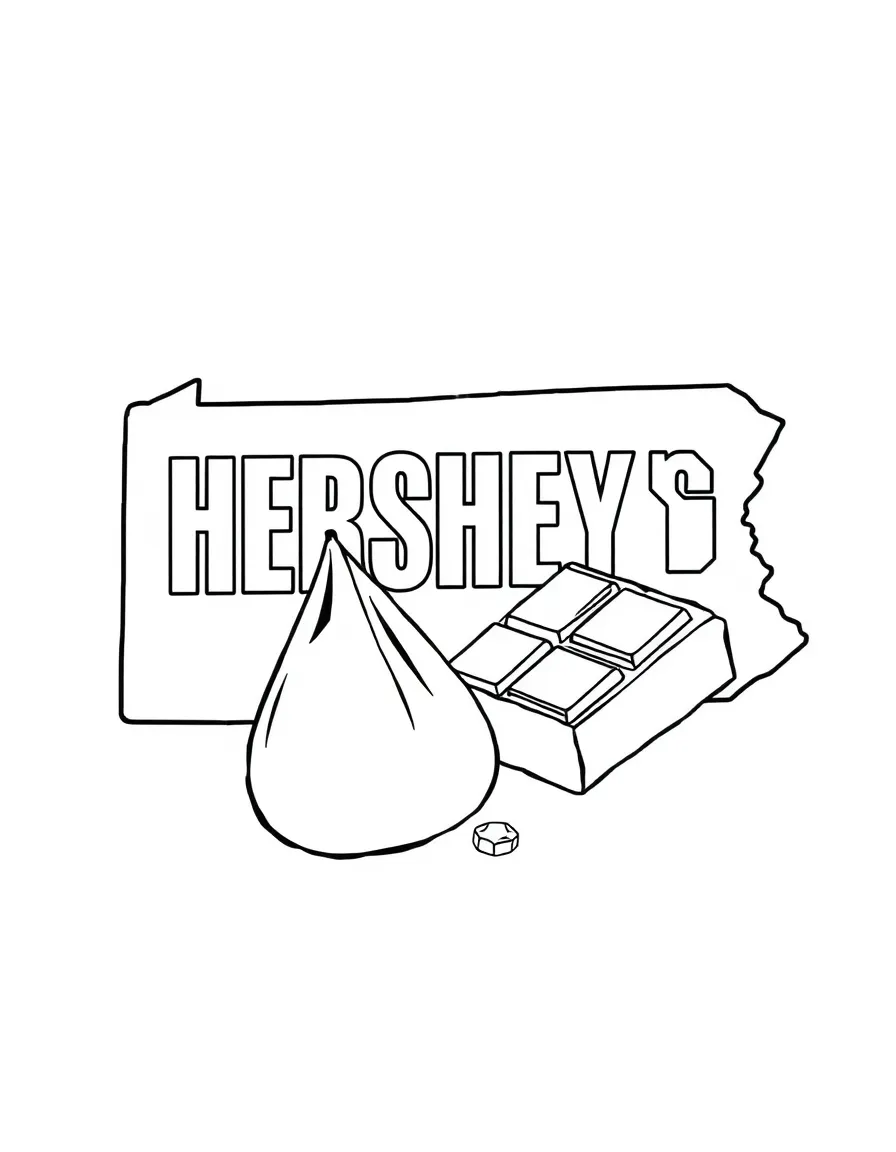(Pennsylvania) A Hershey’s chocolate bar and kiss