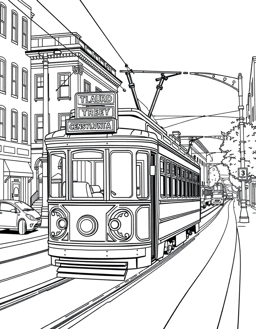 (Pennsylvania) An old-fashioned streetcar in Philadelphia