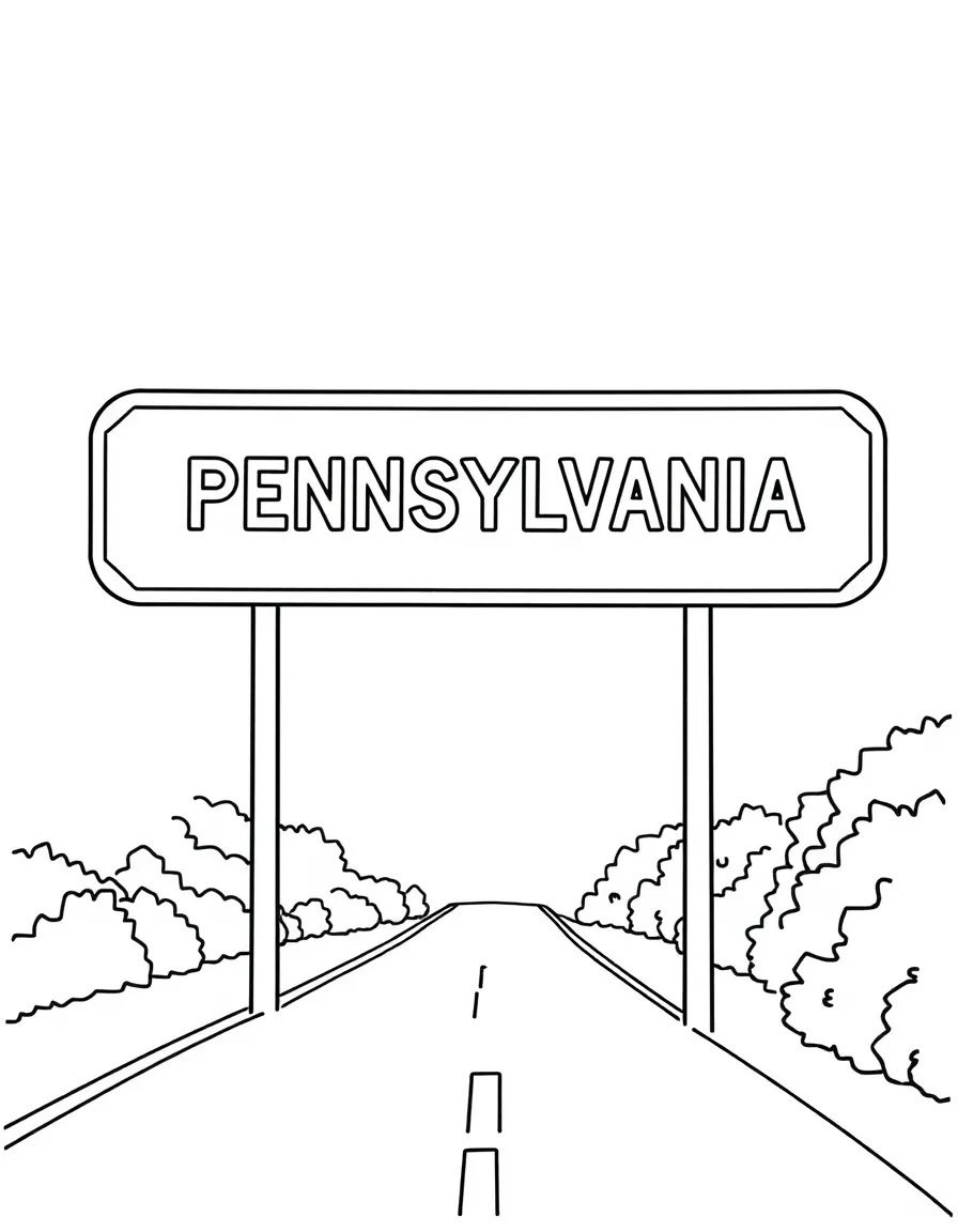 (Pennsylvania) A Pennsylvania welcome road sign