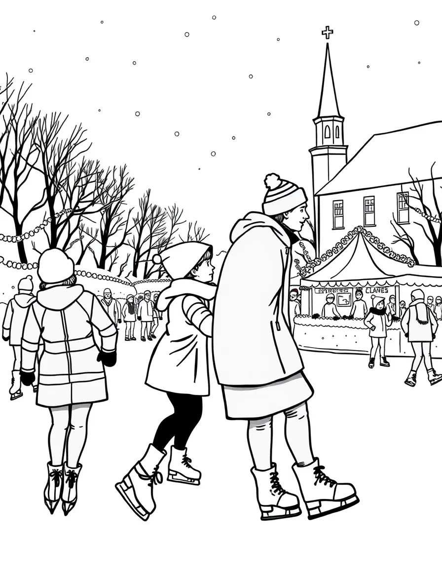 (Pennsylvania) Ice skaters at a Pennsylvania winter festival