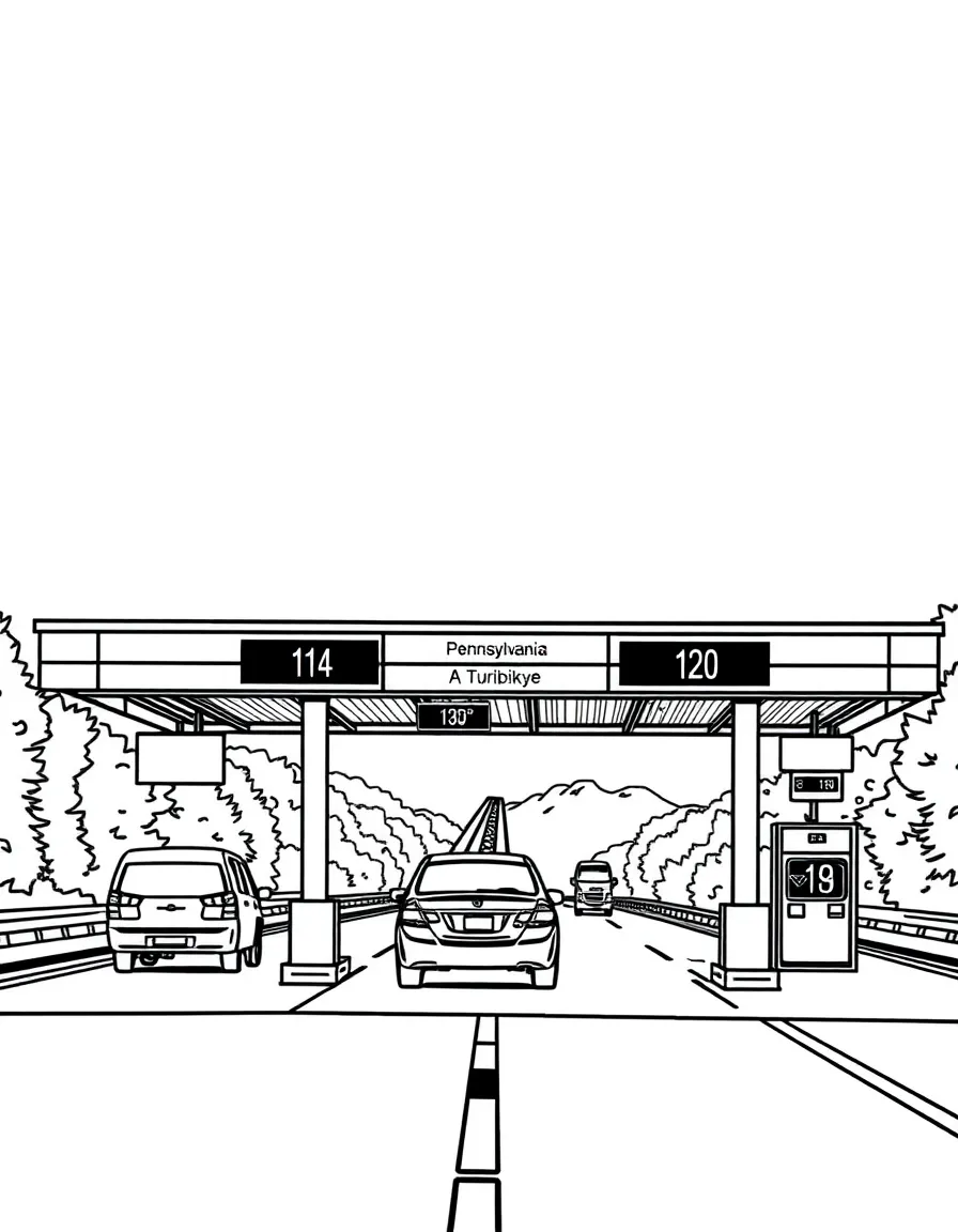 (Pennsylvania) A Pennsylvania turnpike toll booth