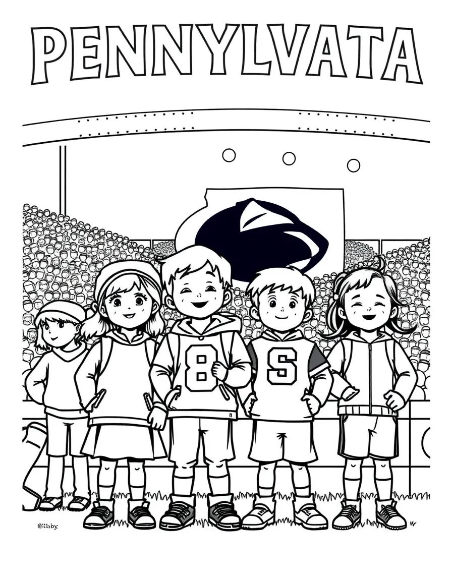(Pennsylvania) Kids at a Penn State football game