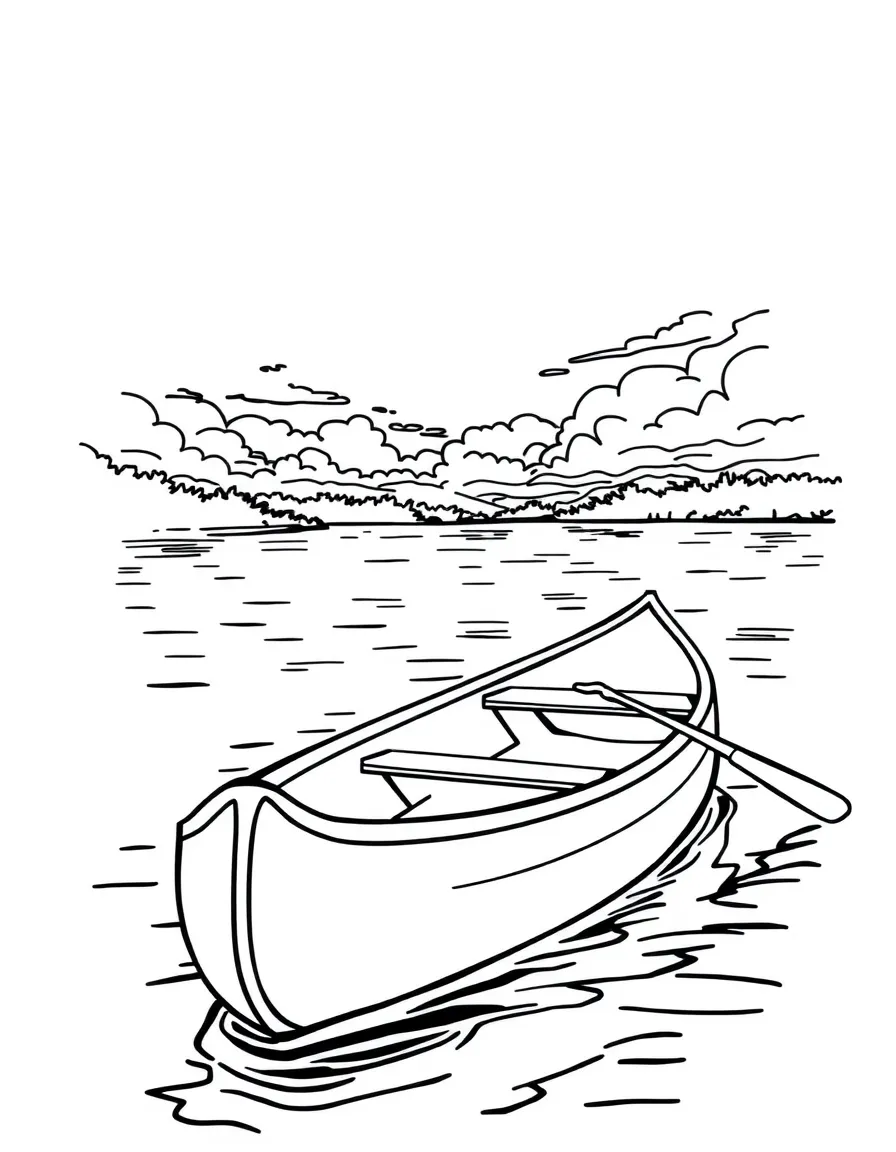 (Pennsylvania) A canoe floating on Lake Erie