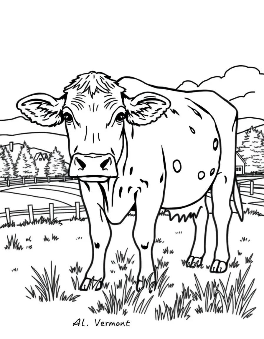 (Vermont) A cow grazing on a Vermont farm