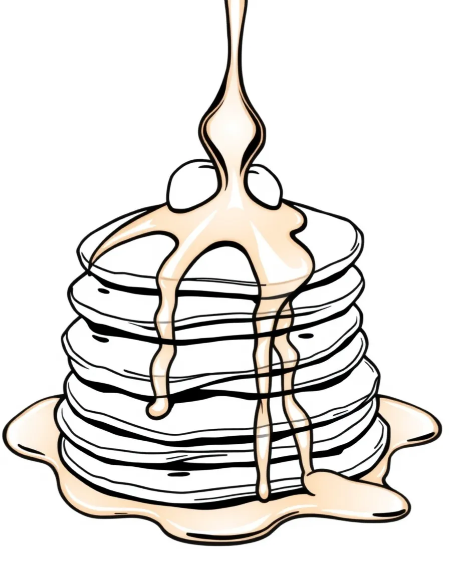 (Vermont) A stack of pancakes with dripping maple syrup