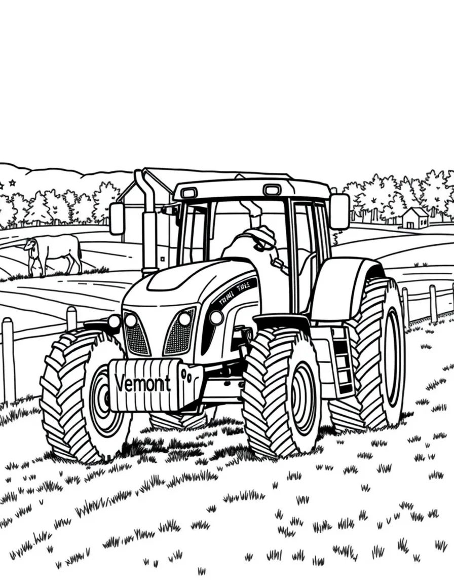 (Vermont) A tractor on a Vermont dairy farm