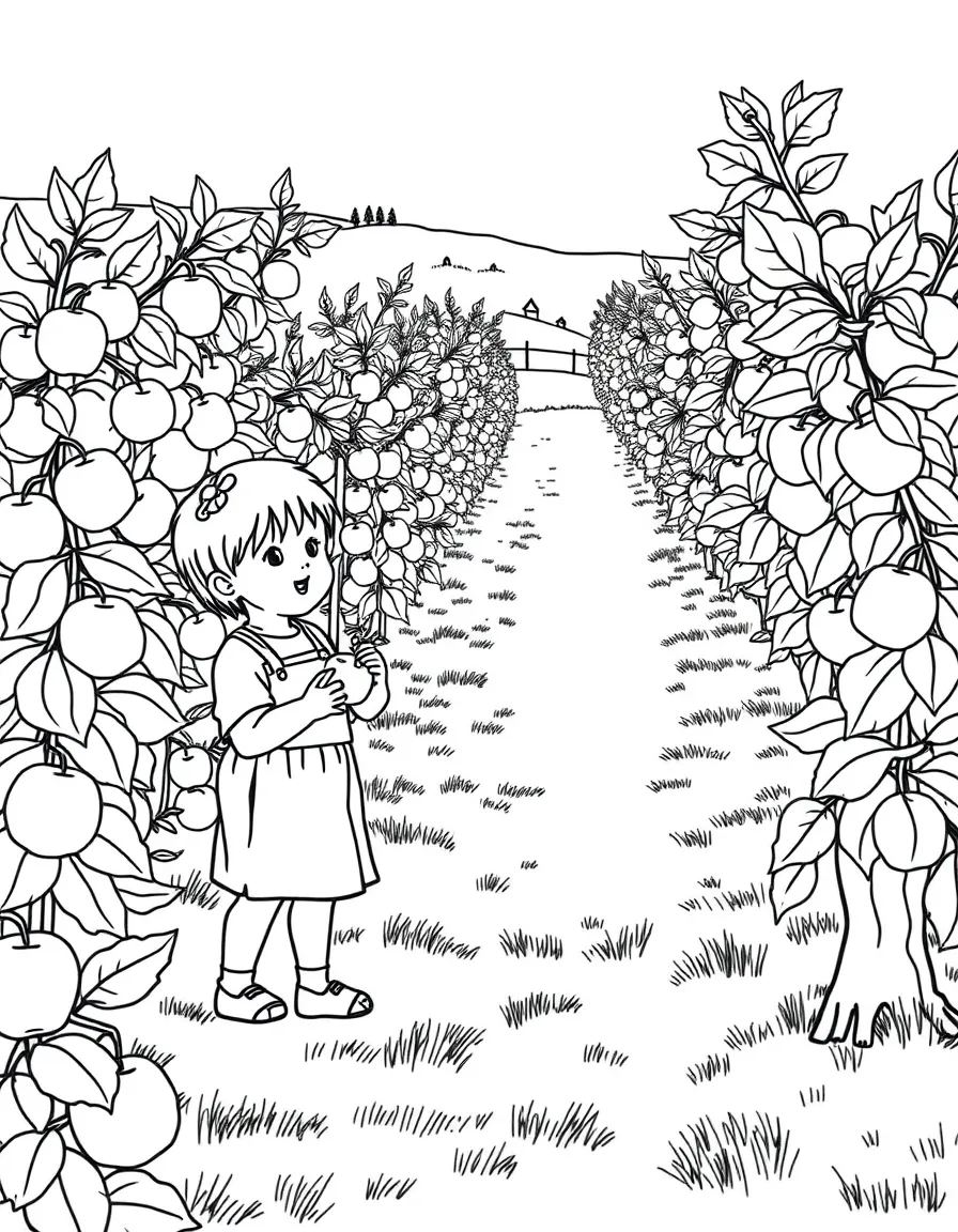 (Vermont) Children picking apples in an orchard
