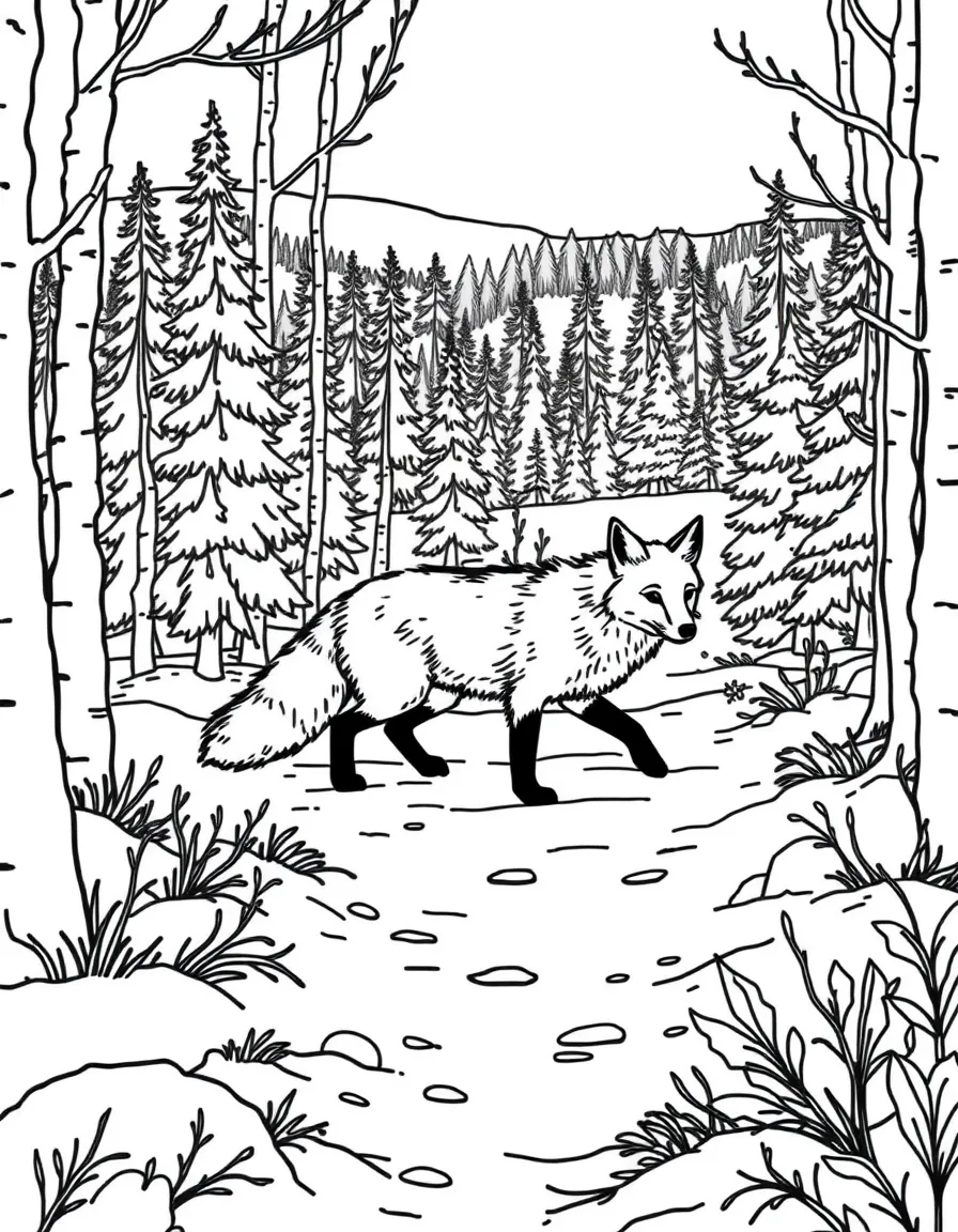 (Vermont) A fox walking through the snowy woods