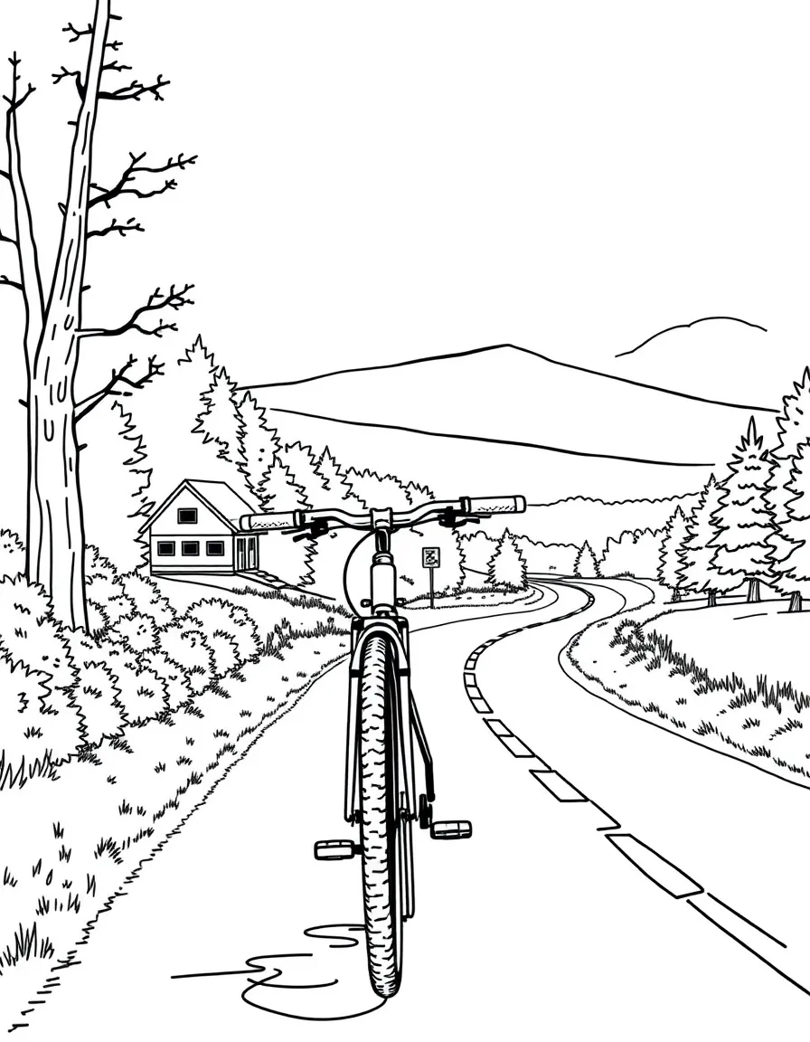 (Vermont) A bicycle on a Vermont country road