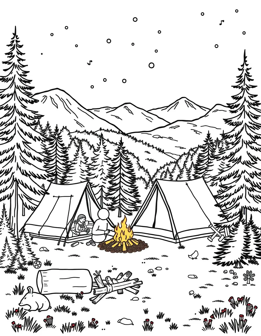 (Vermont) A family camping in the Green Mountains