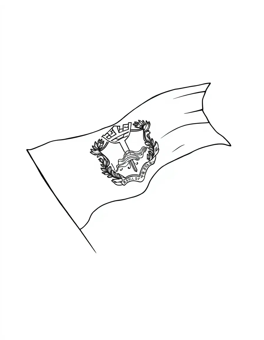 (Vermont) A Vermont flag waving in the wind