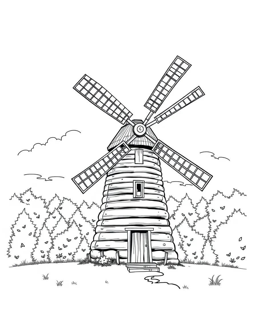 (Vermont) A historic wooden windmill