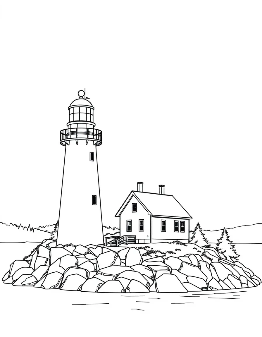 (Vermont) A lighthouse by Lake Champlain