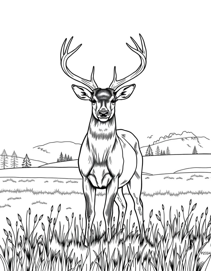 (Vermont) A deer standing in a field