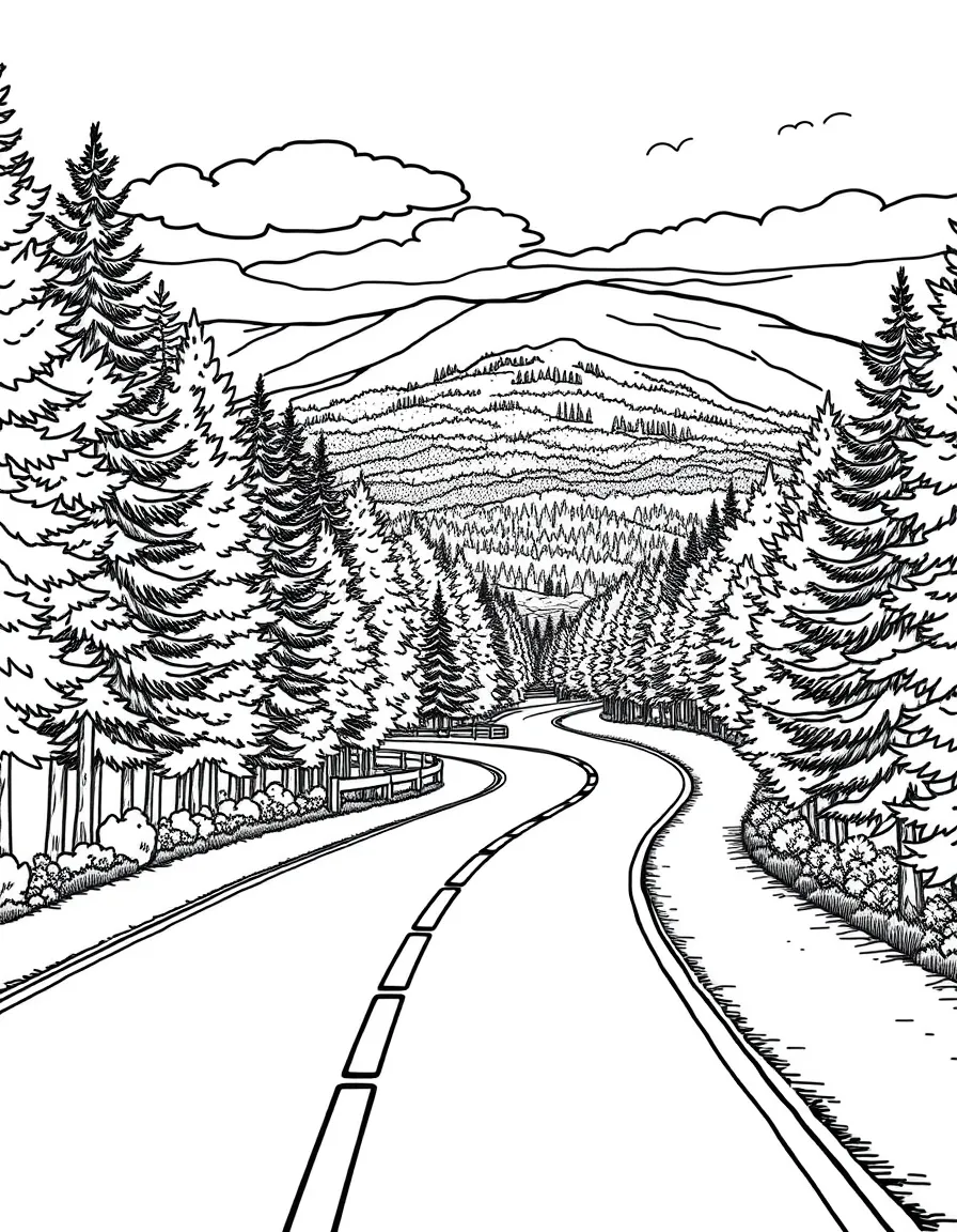 (Vermont) A scenic road winding through fall trees