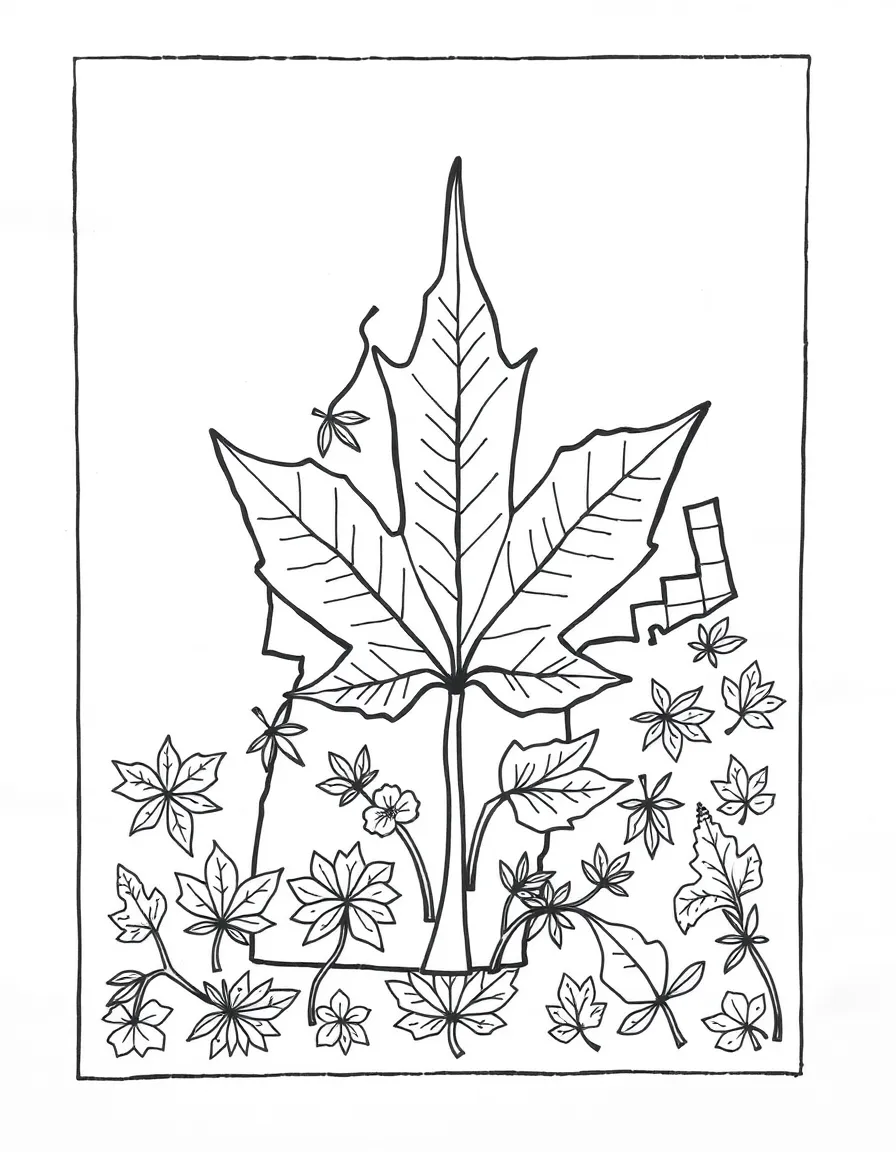 (Vermont) A quilt with maple leaf patterns