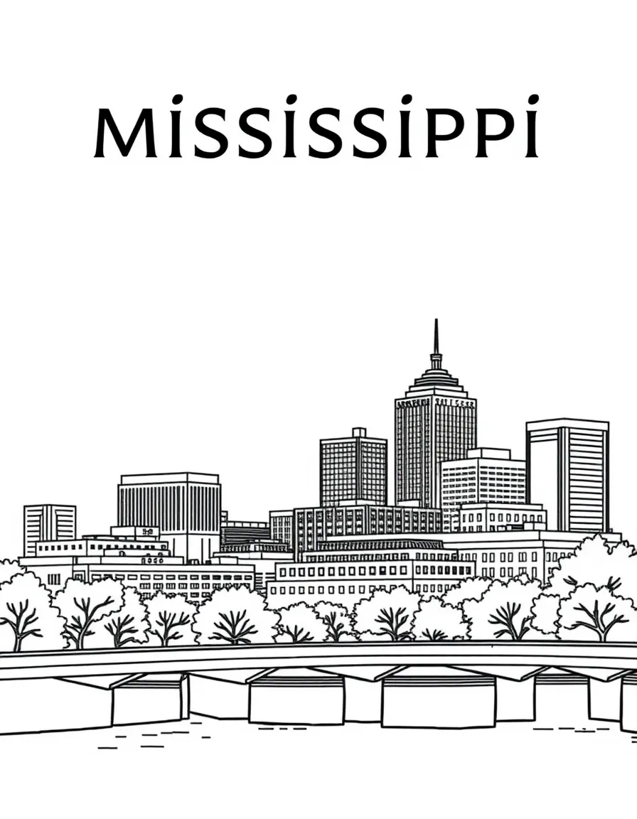 (Mississippi) Jackson – Mississippi’s capital city skyline