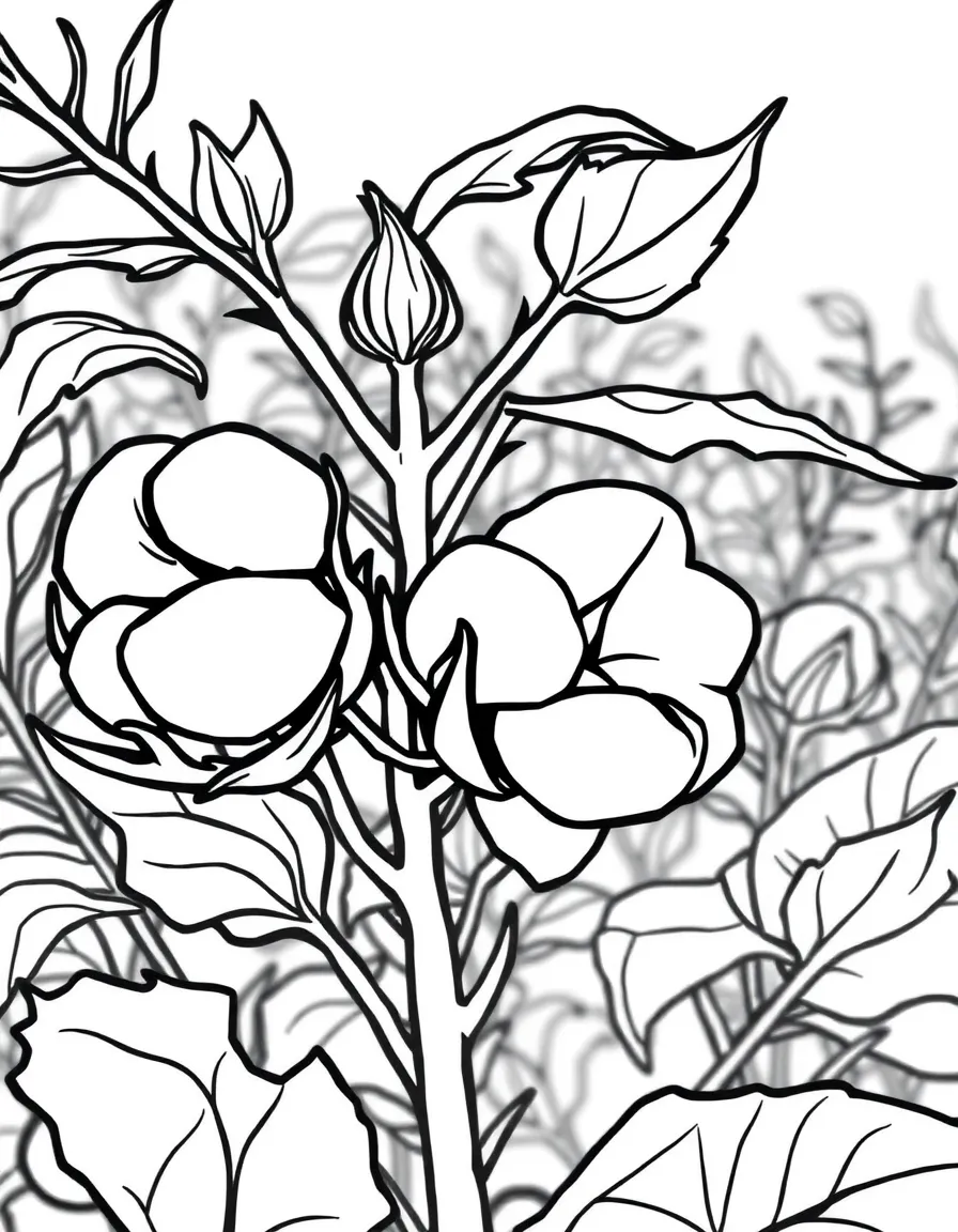 (Mississippi) A cotton plant close-up with cotton bolls