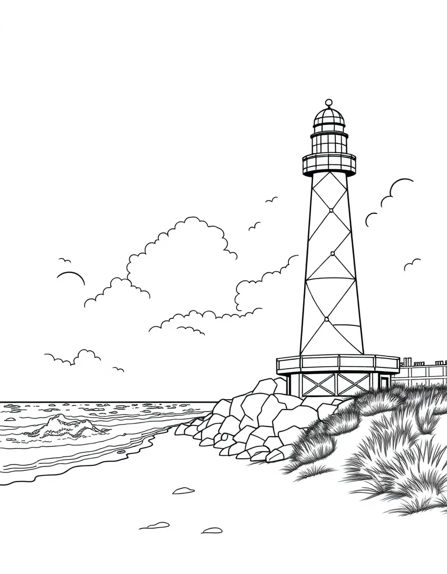 (Mississippi) Beach and lighthouse in Biloxi
